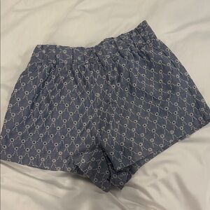 Blue Rain Navy Blue Eyelet-Style High Waist Shorts